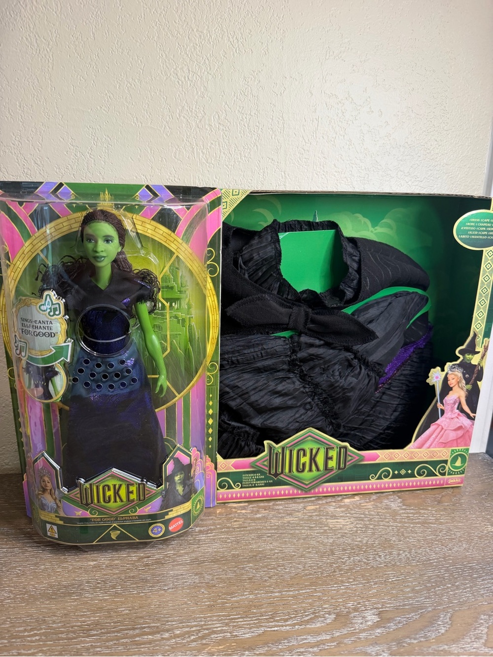 Wicked Movie Elphaba Costume and Doll Bundle